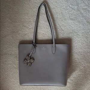 Kate Spade Gray Structured Tote with Double Handles